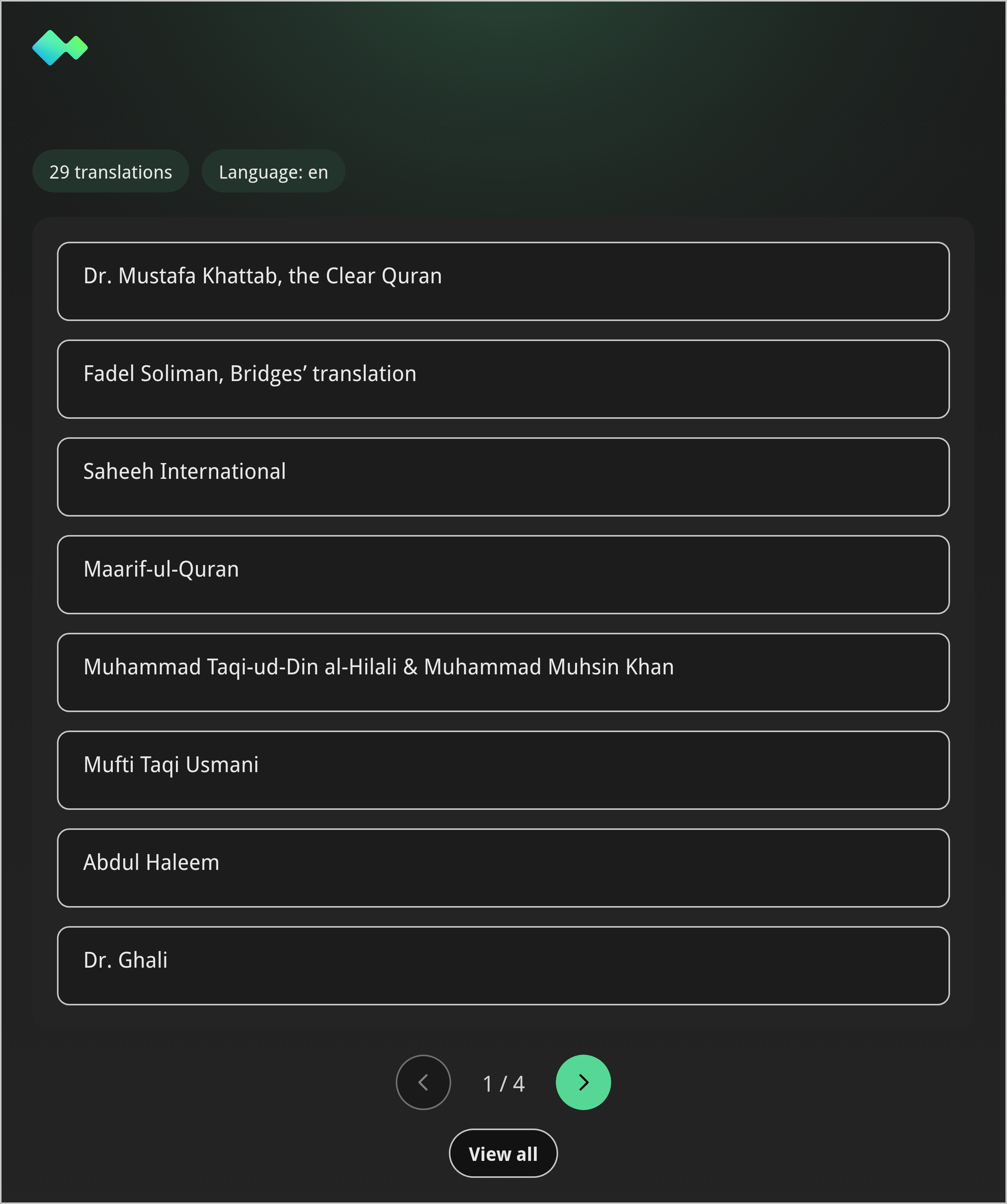 list_translations widget preview in dark mode