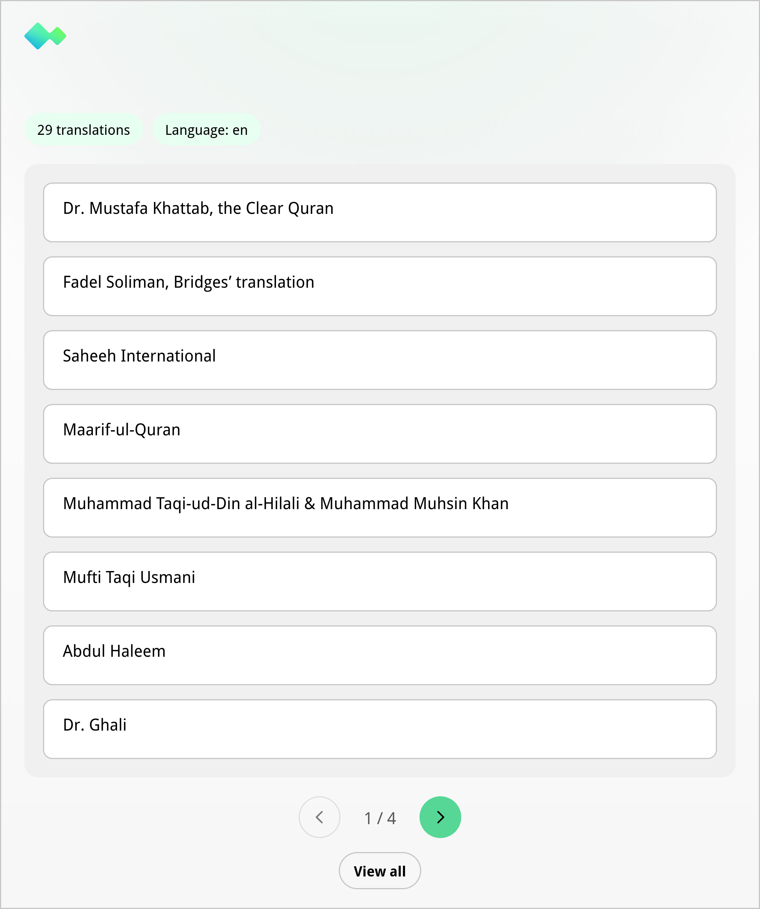 list_translations widget preview in light mode